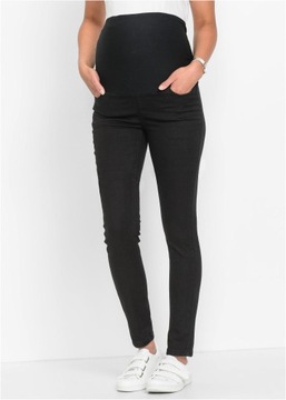 L99219 A17 CZARNE JEANSY CIĄŻOWE SKINNY 48