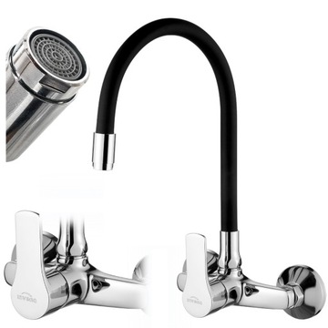 BATERIA ŚCIENNA VERSO Z ELASTYCZNĄ WYLEWKĄ CZARNA