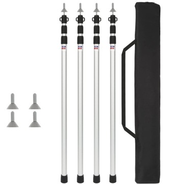 4 ТЕЛЕСКОПИЧЕСКИХ СТОЙКИ ДЛЯ БРЕЗЕНТА. РЕГУЛИРУЕМЫЕ СТОЙКИ ДЛЯ ТЕНТА ДЛЯ НАКРЫТИЯ.