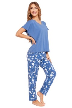 Moraj Jemné bavlnené dámske pyžamo s dlhými nohavicami 4700-010 M