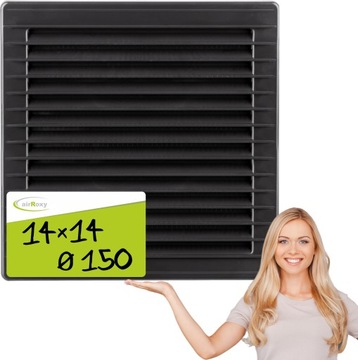 Kratka wentylacyjna 17x17 FI150 z siatką grafit