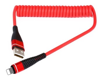 PRZEWÓD USB DO IPHONE ROZCIĄGANY SPIRALNY SPRĘŻYNA