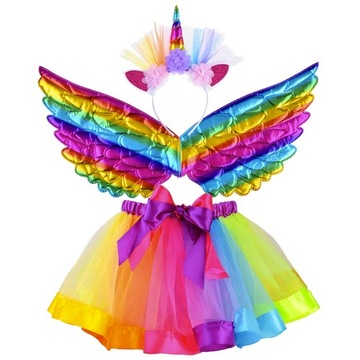 JEDNOROŻEC kostium Przebranie STRÓJ ZESTAW PEGAZ KONIK UNICORN 4-6 104-122
