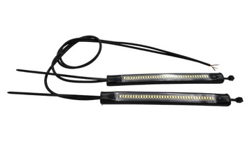 2W1 DRL BIAŁO-ŻÓŁTE KIERUNKOWSKAZY LED DO MOTOCYKLA SKUTERA QUADA