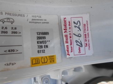 CITROEN DS5 13r ЗАДНИЙ РЕМЕНЬ ВАННА лак KWED WHITE PEARL