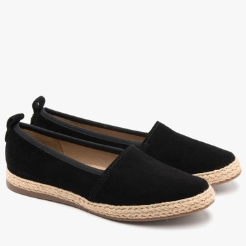 Ryłko 1MNF8 YZ1 czarne espadryle r .40 skóra naturalna welur KOCHLAND