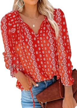 Damskie, codzienne, boho, kwiatowe topy z dek