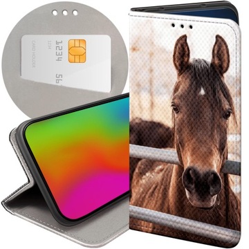 ETUI Z KLAPKĄ DO REALME GT2 5G WZORY KONIE KUCE PEGAZY FUTERAŁ POKROWIEC