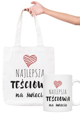 TORBA + KUBEK ZESTAW PREZENTOWY dla TEŚCIOWEJ NAJLEPSZA TEŚCIOWA NA ŚWIECIE