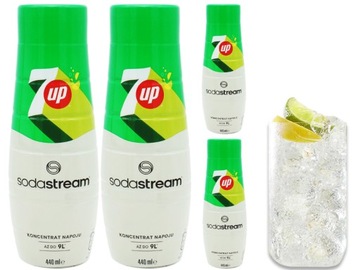 4x SYROP KONCENTRAT 7 UP DO SATURATORA SODASTREAM 9L NAPOJU z 440ml