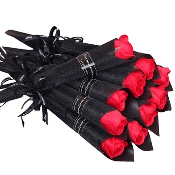 WIECZNA RÓŻA MYDLANE RÓŻE PREZENT WALENTYNKI PŁATKI RÓŻ FLOWER BOX 10SZT