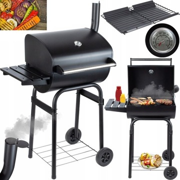 GRILL Turystyczny OGRODOWY GRIL WĘGLOWY z pokrywą