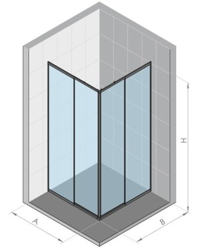 душевая кабина квадратная 80x80 хром PLEX