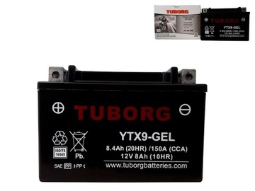 Akumulator TUBORG YTX9-GEL 12V 8Ah 150A ZAMIENNIK YUASA VARTA EXIDE