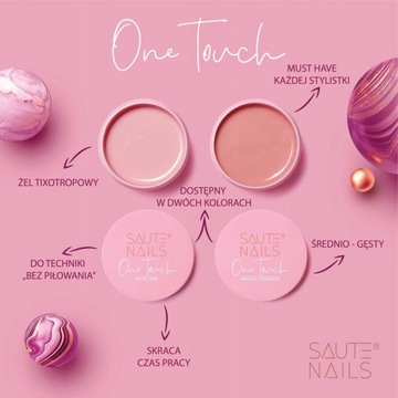 SAUTE NAILS One Touch Натуральный строительный гель 50г