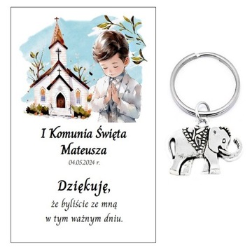 Podziękowanie dla gości KOMUNIA PAMIĄTKA PREZENT UPOMINEK NA SZCZĘŚCIE