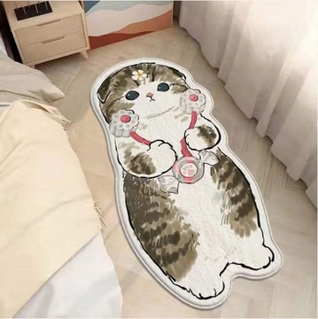 Коврик в форме мультяшной кошки, напольный коврик