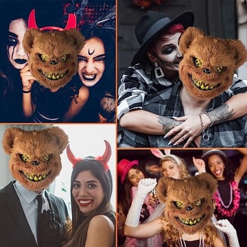 MASKA NIEDŹWIEDZIA DIABELSKIE OCZY HORROR HALLOWEEN IMPREZA KONCERT