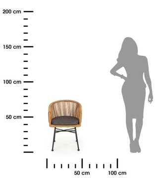 Krzesło ogrodowe rattan na taras balkon fotel 74cm