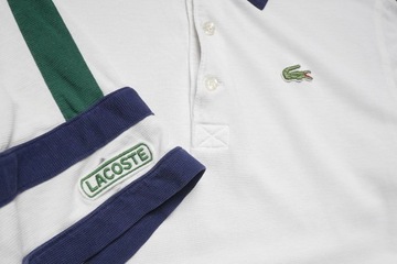 Lacoste Polo sport biała koszulka vintage 5 | L