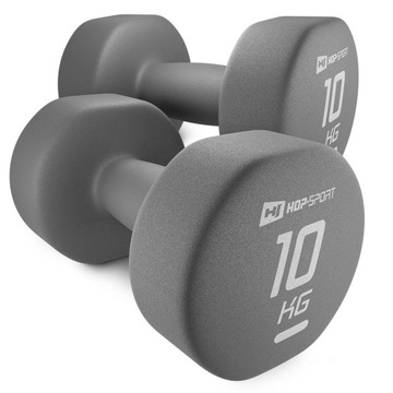 Ciężarki zestaw 2x10kg hantelki fitness żeliwne do ćwiczeń treningu neopren