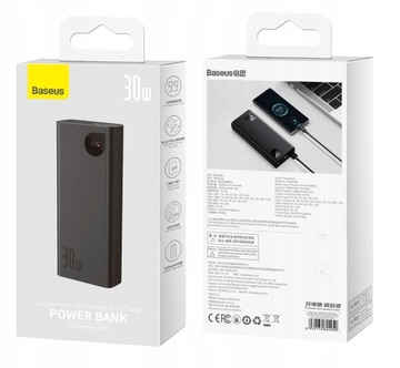 BASEUS POWER BANK 20000 мАч POWERBANK 30 Вт PD 3A QC 3x USB-КАБЕЛЬ USB-C TYPE-C