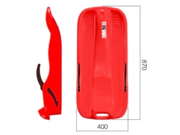 САНКИ С ТОРМОЗАМИ, ПЛАСТИКОВАЯ СПИНКА, БОЛЬШАЯ БОБСЛИ-ГОРКА