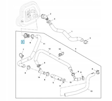 ORIGINÁLNÍ SPONKA HRDLO SYSTÉMU CHLAZENÍ OPEL MOKKA X 95316518 OE