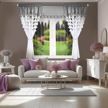 НАБОР ШТОР С ЛАЗЕРНОЙ РЕЗКОЙ С ПАНЕЛИ И БУСИНАМИ ЦИРКОНИЙ 300х160