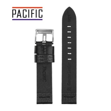 Прочный КОЖАНЫЙ РЕМЕНЬ ДЛЯ ЧАСОВ 20 мм, черная нить.