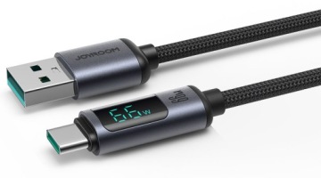 КАБЕЛЬ JOYROOM USB-A — USB-C 66 Вт, 1,2 м со светодиодным дисплеем ПРОЧНЫЙ ПРОЧНЫЙ