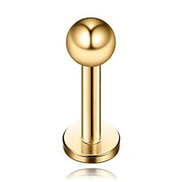KOLCZYK LABRET Z KULKĄ ZŁOTY TYTANOWY G23 1,2/4/3