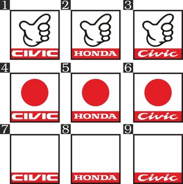 Наклейка 2шт 40см x 40см KANJO HAND Honda Civic