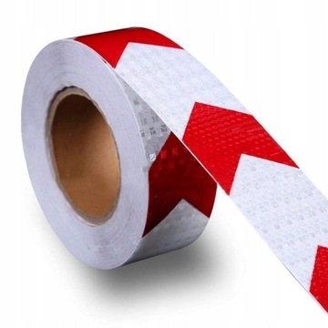 Отражающая предупреждающая лента 25 м белая и красная самостоятельная внешняя