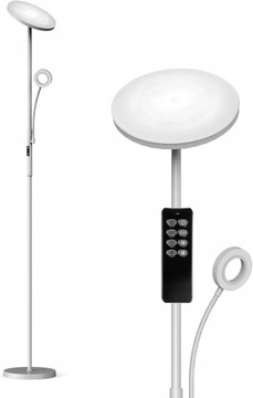 Szara Lampa Stojąca Podłogowa 175CM 30W+5W Z pilotem, ściemnialna