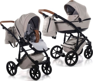 JUNAMA SPACE 02 BEIGE – WÓZEK WIELOFUNKCYJNY 2w1 Z AKCESORIAMI