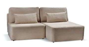 Mały funkcjonalny narożnik kolor taupe AMSTERIX 213cm rozkładany, sztuks,