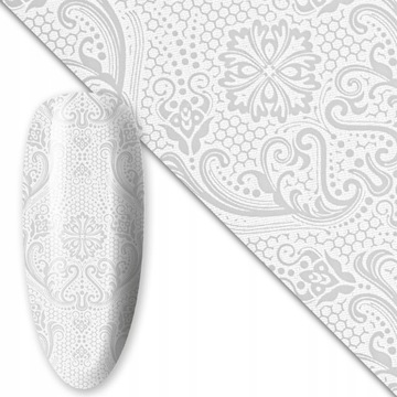 Folia transferowa do zdobień paznokci WHITE #9