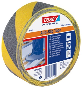 Taśma antypoślizgowa 50mm 15m żołto-czarna Tesa