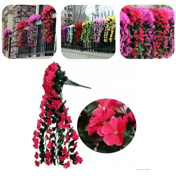 GIRLANDA KWIATOWA ZWIS SZTUCZNE KWIATY ZWISAJĄCE ORCHIDEA CZERWONA