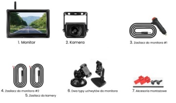 БЕСПРОВОДНАЯ КАМЕРА ЗАДНЕГО ЗАДНЕГО НАБОРА + 5-ДЮЙМОВЫЙ МОНИТОР