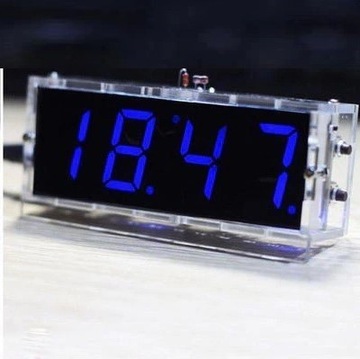 Zegar Duże Cyfry Niebieskie Led , termometr, alarm diy kit