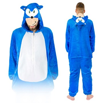 KOSTIUM PIŻAMA KIGURUMI ONESIE DRES PRZEBRANIE SONIC ROZMIAR L