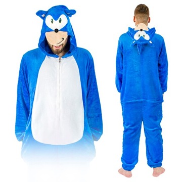 KOSTIUM PIŻAMA KIGURUMI ONESIE DRES PRZEBRANIE SONIC ROZMIAR M