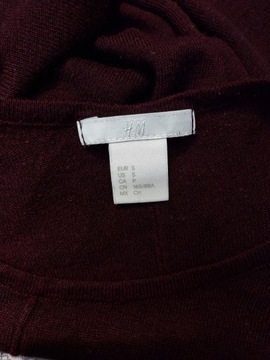 H&M lekki luźny sweter bordo S