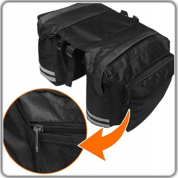 ВЕЛОСИПЕДНАЯ САНИТАРНАЯ СУМКА ДЛЯ ВЕЛОСИПЕДОВ ДВОЙНОЙ БОЛЬШОЙ ВМЕСТИМОСТИ + СВЕТООТРАЖАЮЩИЕ СРЕДСТВА