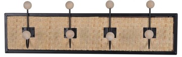 Wieszak rattanowy metalowy na 4 haki 50 cm