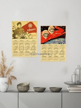 Календарь Сталина на 2024 год СССР CCCP плакат Pin up девушка домашний декор комнаты живопись