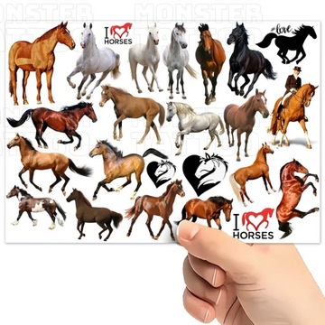 TATUAŻE TYMCZASOWE WODNE DLA DZIECI DZIECIĘCE KONIE WZORY SUPER JAKOŚĆ