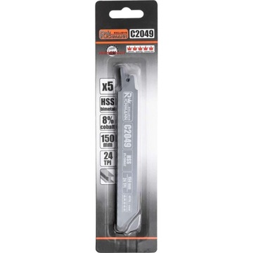 BRZESZCZOT DO PIŁY SZABLASTEJ DO METALU 150MM,HSS-KOBALT,24 TPI, 5 SZT/OPAK